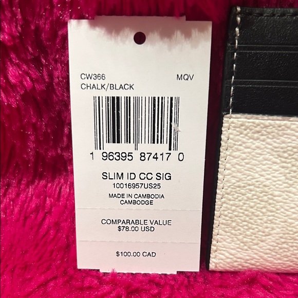 Coach Black and Cream Card Holder - Picture 3 of 3